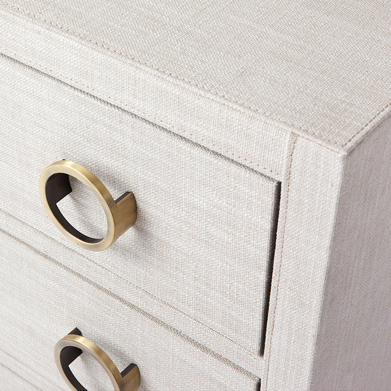 ASTLEY UPHOLSTERED BEDSIDE TABLES NATURAL