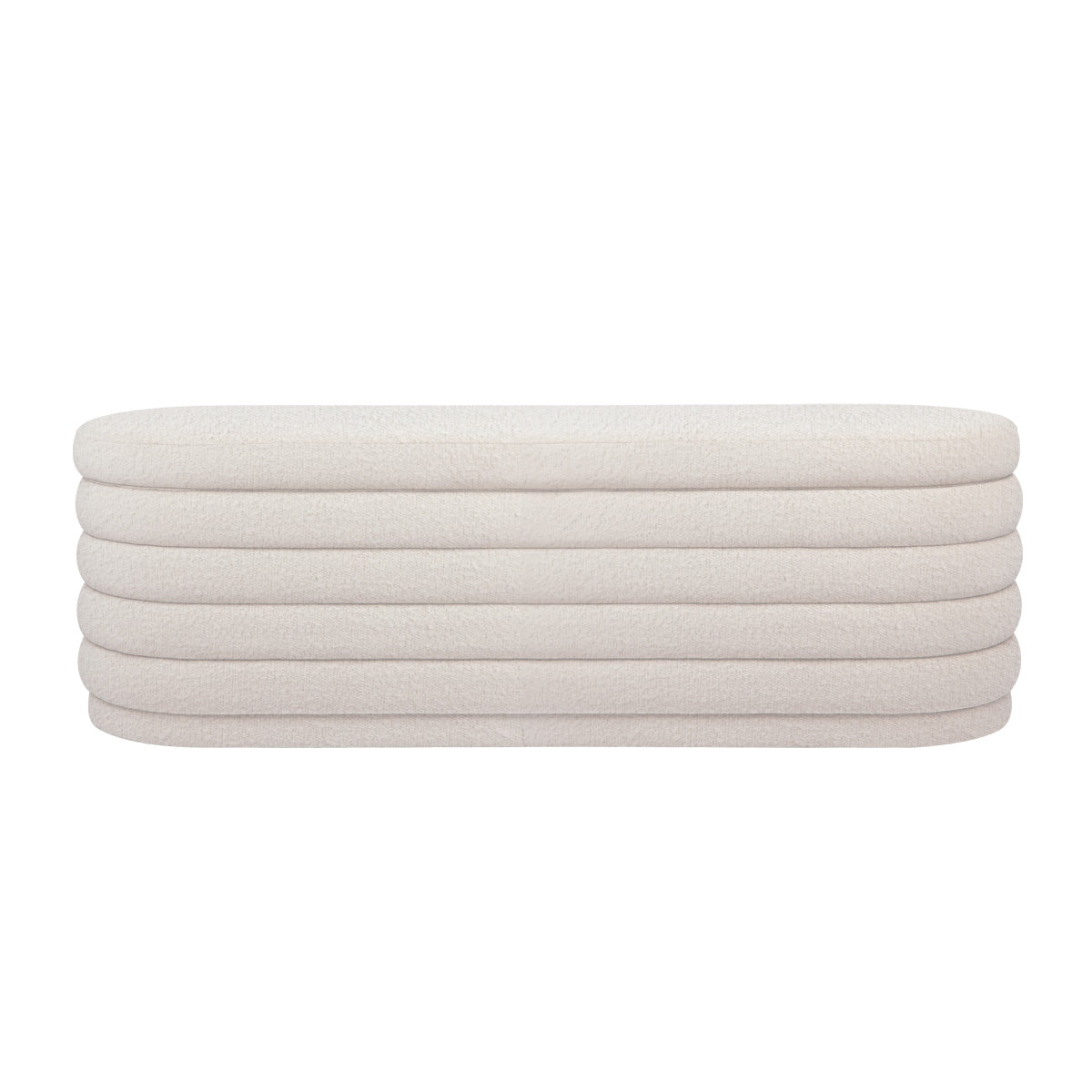 DEMI STORAGE BENCH WHITE BOUCLE
