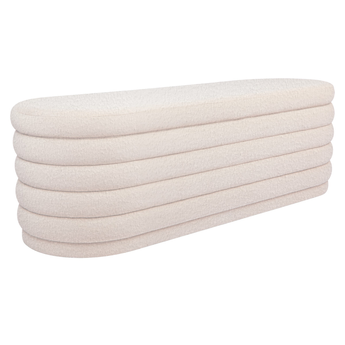 DEMI STORAGE BENCH WHITE BOUCLE