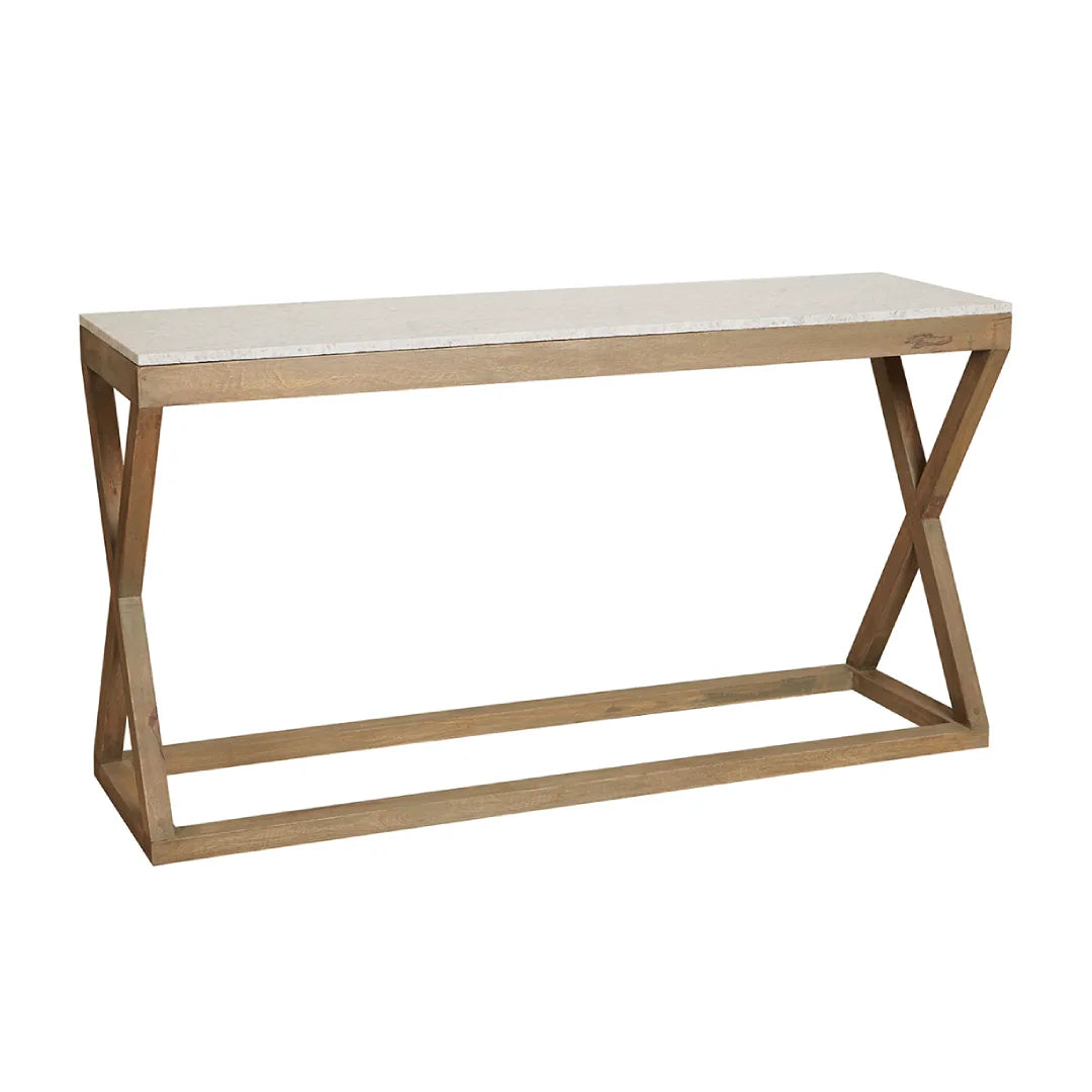 MAINE MARBLE TOP CONSOLE TABLE