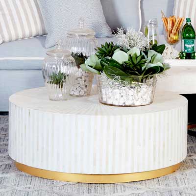 MAKAYLA BONE INLAY COFFEE TABLE NATURAL