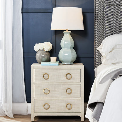 ASTLEY UPHOLSTERED BEDSIDE TABLES NATURAL