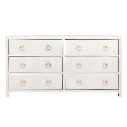 ASTLEY 6 DRAWER UPHOLSTERED NATURAL CHEST NATURAL