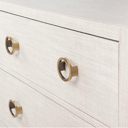 ASTLEY 6 DRAWER UPHOLSTERED NATURAL CHEST NATURAL
