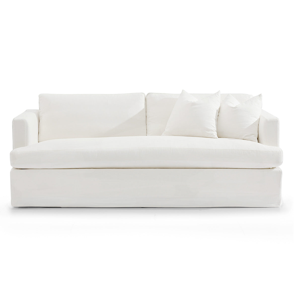 BIRKSHIRE 3 SEATER SOFA SLIP COVER WHITE LINEN
