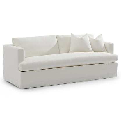 BIRKSHIRE 3 SEATER SOFA SLIP COVER WHITE LINEN
