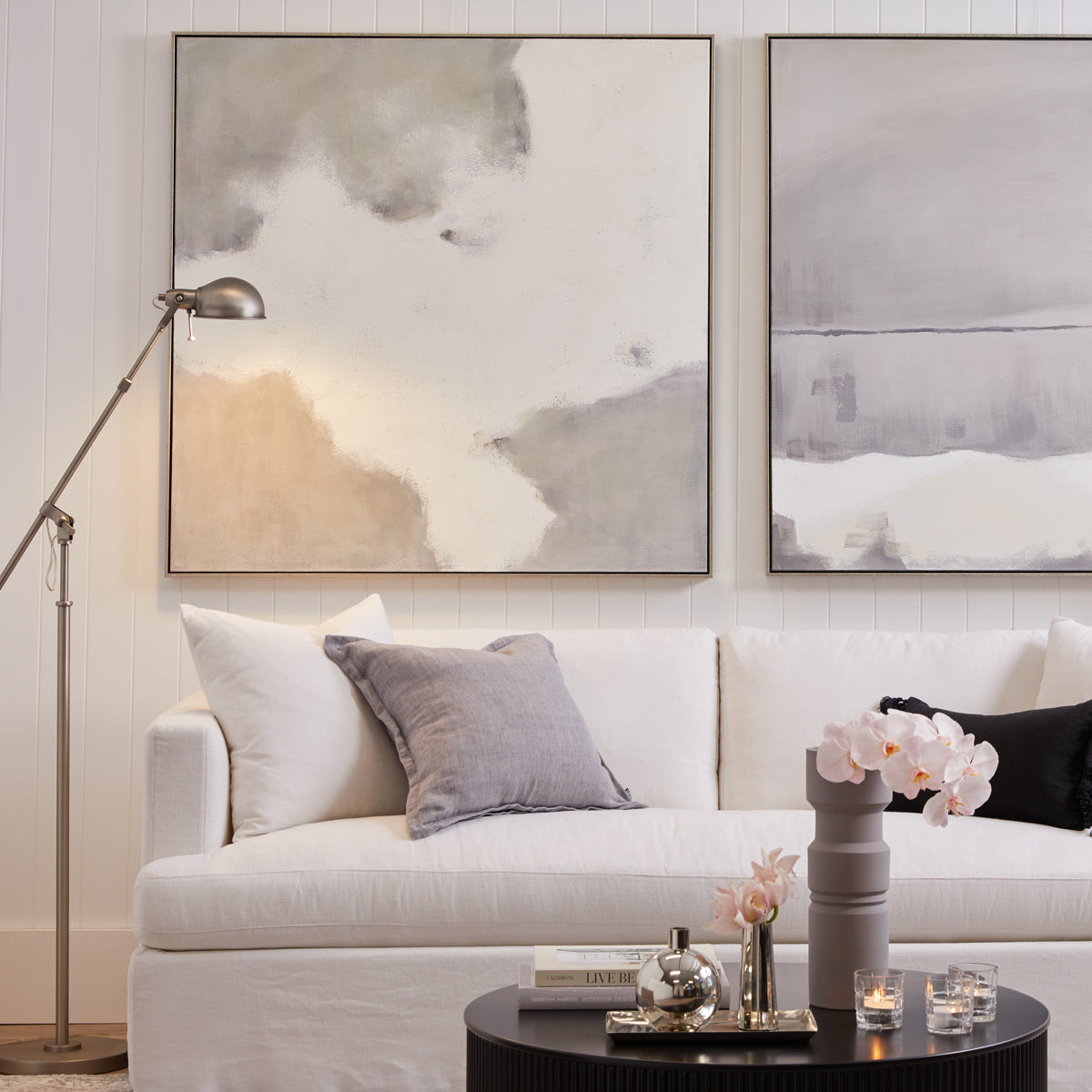 BIRKSHIRE 3 SEATER SOFA SLIP COVER WHITE LINEN